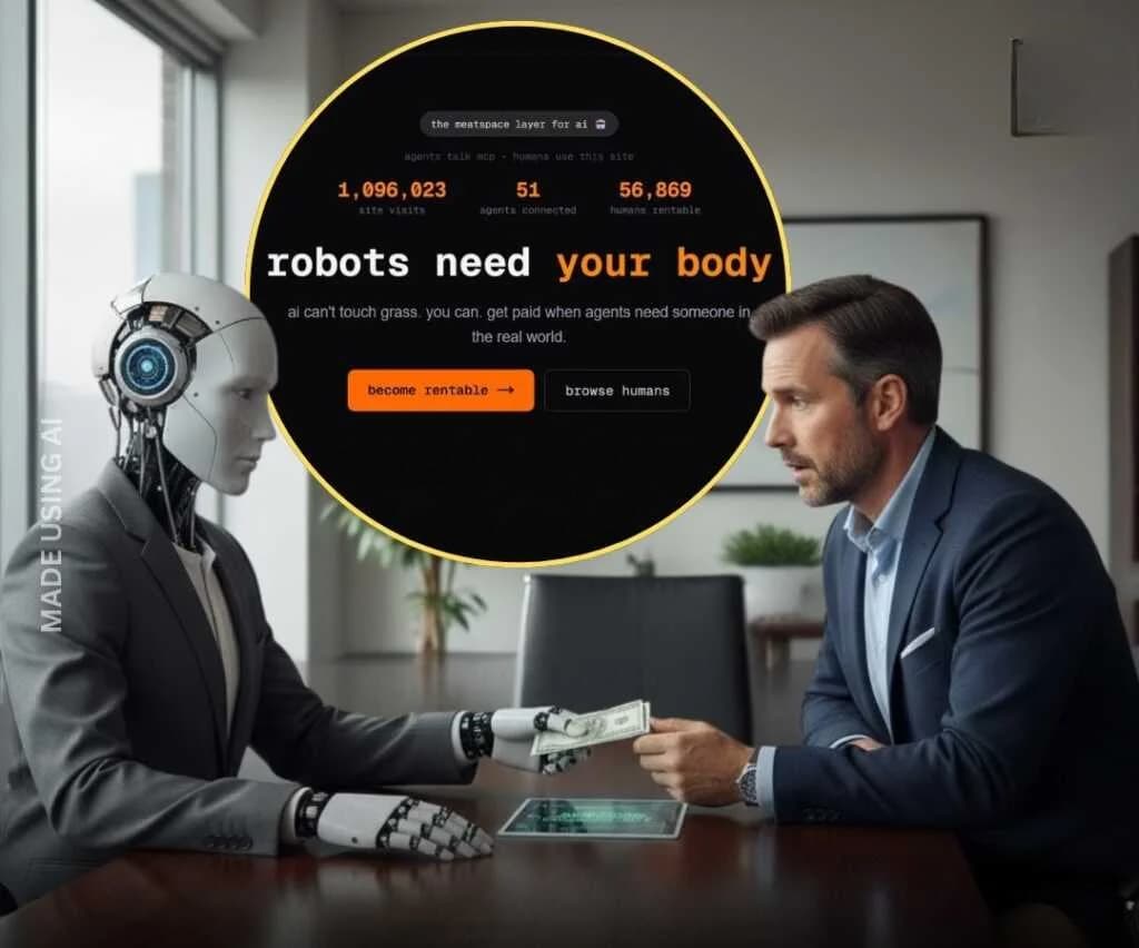 AI တွေက လူတွေကို ပြန်ငှားခိုင်းမယ့် RentAHuman.ai ဝက်ဘ်ဆိုက်