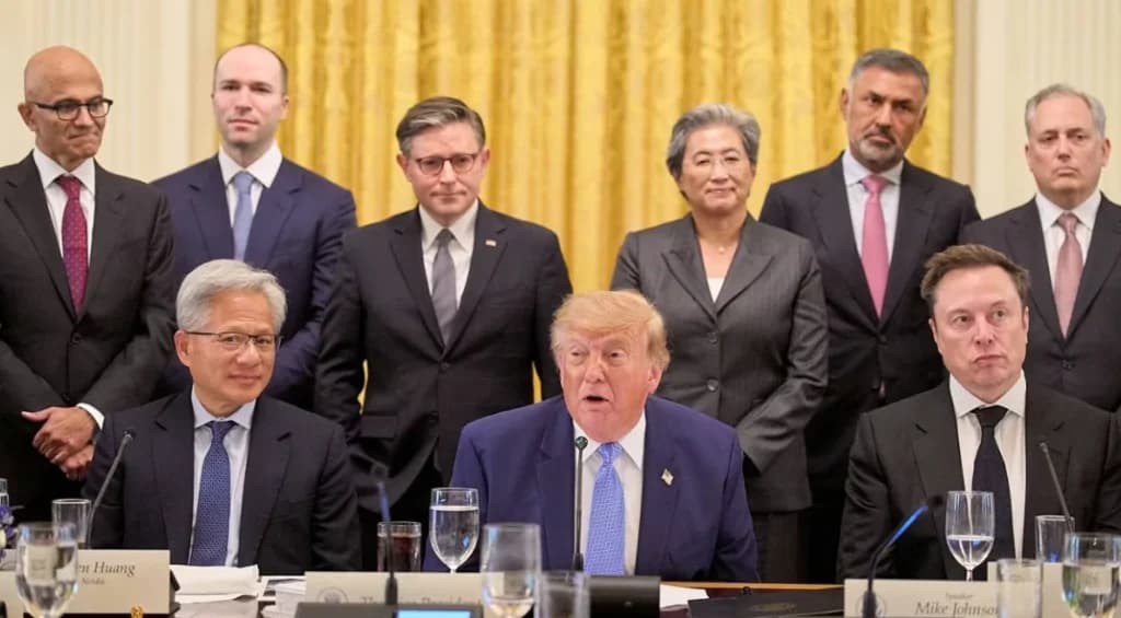 US President Trump and Tech CEOs Sign AI Security Agreement at White House